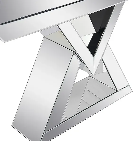 Vente-unique - ISIDA Konsole Glas Silberfarben - B 36 cm x H 80 cm x L 120 cm Bild 5