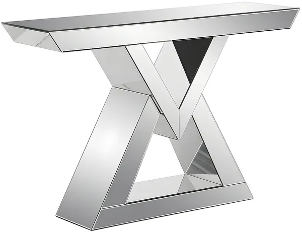 Vente-unique - ISIDA Konsole Glas Silberfarben - B 36 cm x H 80 cm x L 120 cm Bild 3