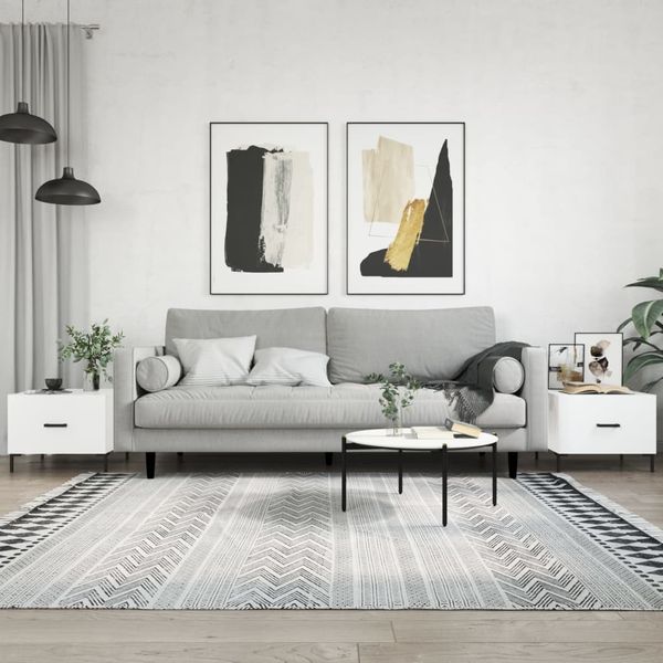 vidaXL Couchtische 2 Stk. Hochglanz-Weiß 50x50x40 cm Holzwerkstoff 829401