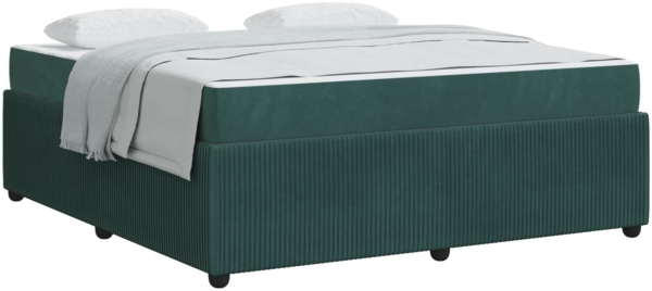 vidaXL Bettrahmen mit Matratze Dunkelgrün 180 x 200 cm Stoff 3398428