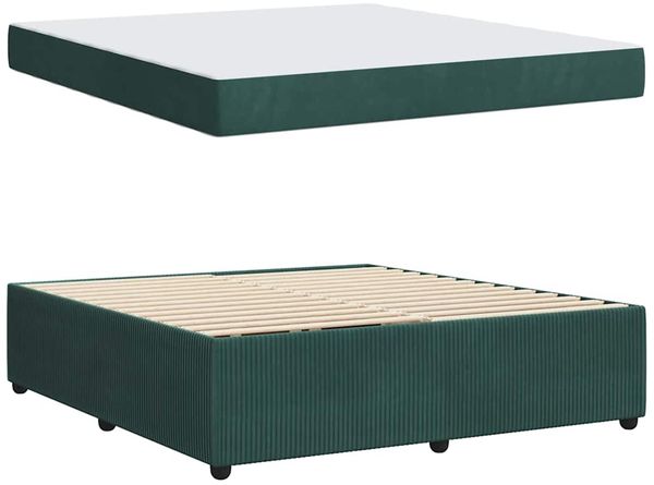 vidaXL Bettrahmen mit Matratze Dunkelgrün 180 x 200 cm Stoff 3398428 Bild 4