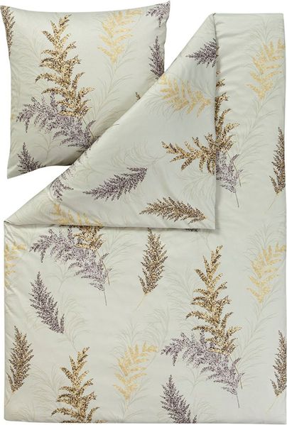 Estella Mako Jersey Bettwäsche 135x200 Fiamma schilf Farn Blätter oliv 6986-280
