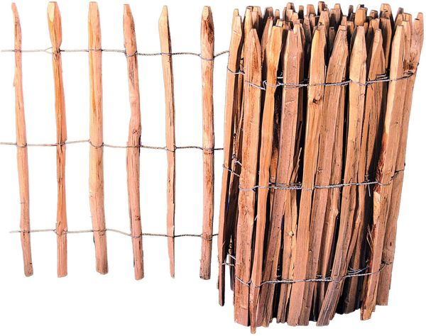Staketenzaun 1,75x5 m Gartenzaun Holzzaun Gartenteichzaun Rollzaun Haselnuss Zaun