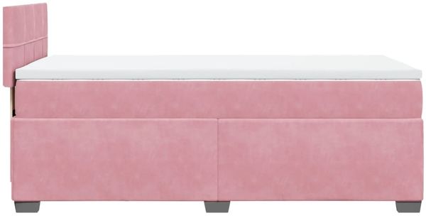 vidaXL Boxspringbett mit Matratze Rosa 100x200 cm Samt 3286239 Bild 9