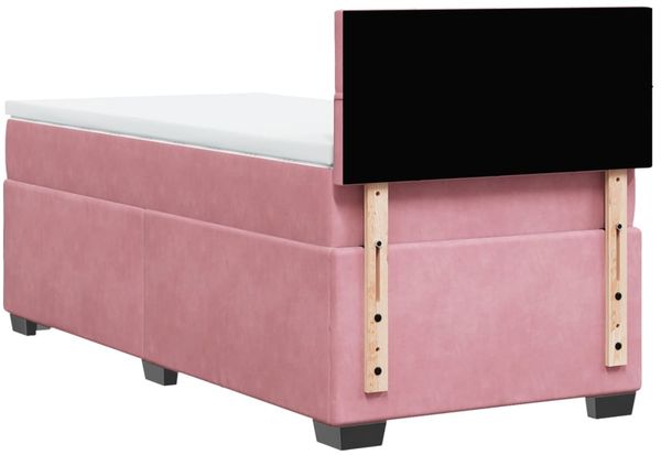 vidaXL Boxspringbett mit Matratze Rosa 100x200 cm Samt 3286239 Bild 10