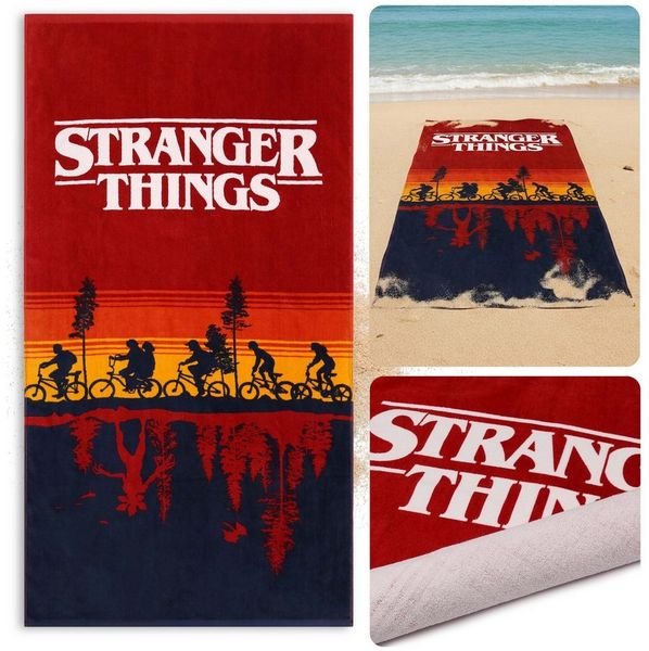 Stranger things Badetücher Stranger Things schnelltrocknendes Strandtuch aus Baumwolle 70×140 cm