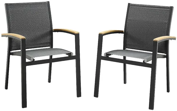 Vente-unique - TAIPIVAI Garden dining set Metall Grau - B 61 cm x H 89 cm x L 55 cm
