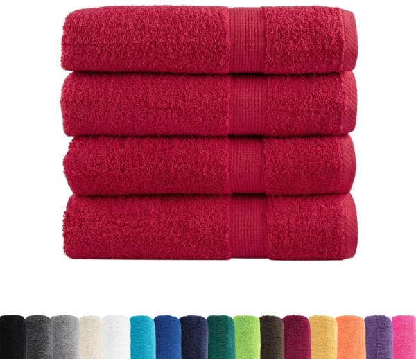 vidaXL Premium Badetücher SOLUND 4 Stk. Rot 100x150 cm 600 g/m² 137408