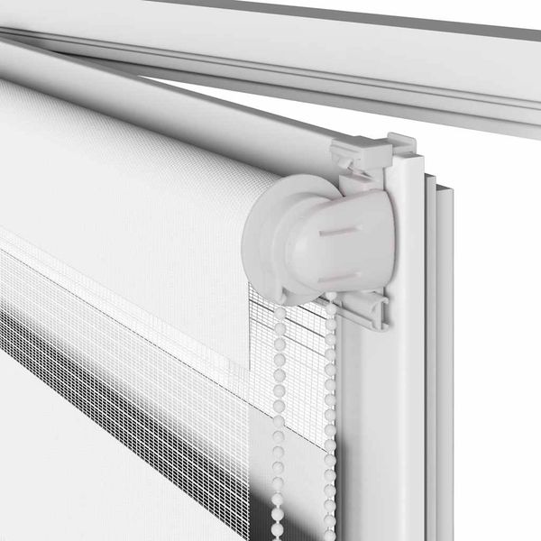 vidaXL Doppelrollo Weiß 90x200 cm Stoffbreite 85,9 cm Polyester 4014779 Bild 11