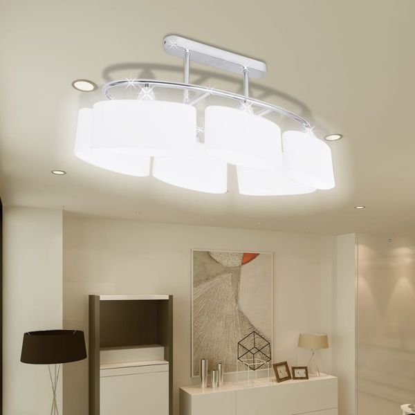 vidaXL Deckenlampe mit ellipsenförmigen Glasschirmen 4 Stk. E14 278761