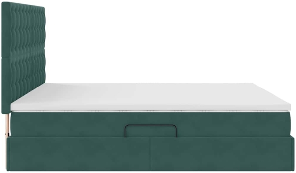 vidaXL Bett mit Stauraum und LED Dunkelgrün 160x200 cm Samt 3372162 Bild 9