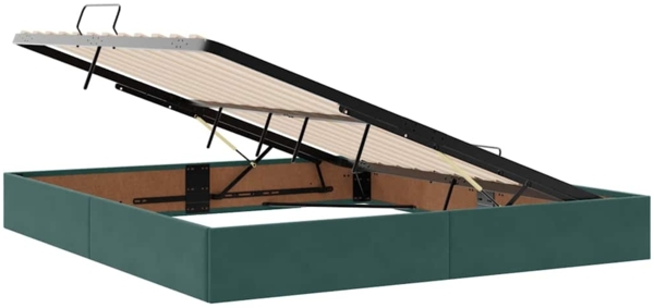 vidaXL Bett mit Stauraum und LED Dunkelgrün 160x200 cm Samt 3372162 Bild 5