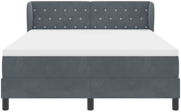 vidaXL Boxspringbett mit Matratze Dunkelgrau 140 x 190 cm Samt 3340329 Bild 6