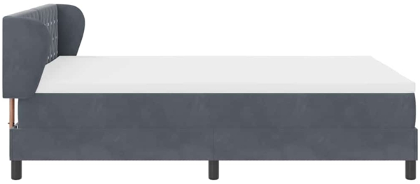 vidaXL Boxspringbett mit Matratze Dunkelgrau 140 x 190 cm Samt 3340329 Bild 7