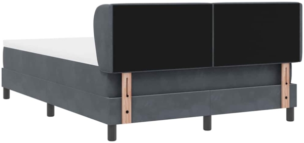 vidaXL Boxspringbett mit Matratze Dunkelgrau 140 x 190 cm Samt 3340329 Bild 8