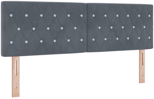 vidaXL Boxspringbett mit Matratze Dunkelgrau 140 x 190 cm Samt 3340329 Bild 4