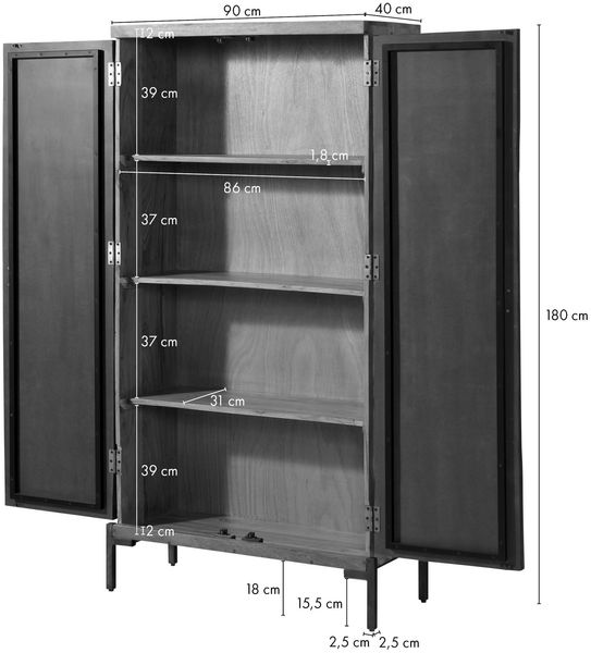 Schrank Altholz 90x40x180 natur lackiert LYON #170 Bild 8