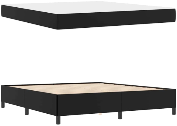 vidaXL Bettrahmen mit Matratze Schwarz 180 x 200 cm Stoff 3399014 Bild 4