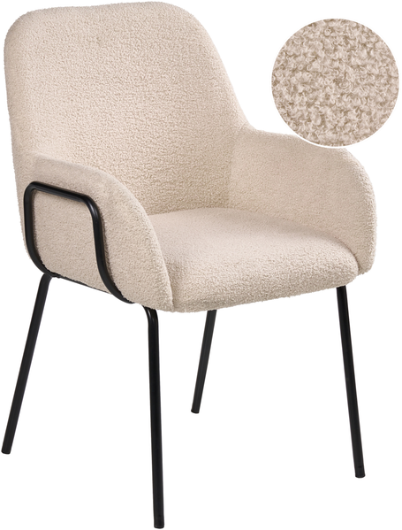 Esszimmerstuhl ALGONA Bouclé Hellbeige