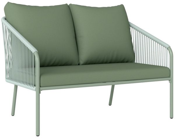 Outsunny Gartensofa mit Kissen, Gartensofa 1 Teile, Balkonmöbel 112 x 72 x 76 cm Grün