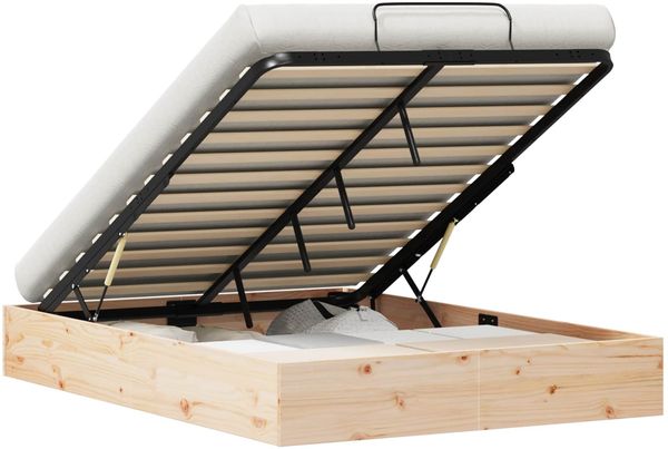 vidaXL Ottoman Bettgestell mit Stauraum Natur 160 x 200 cm 3418792 Bild 2