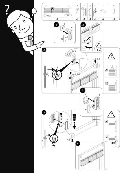 Plissee Faltrollo inkl. Klemmträger weiss 65x200 cm Jalousie Bild 4