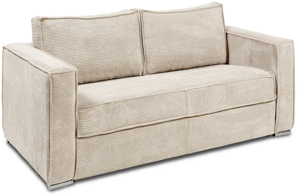 Vente-unique - Schlafsofa mit Matratze 3-Sitzer - Cord - Tannengrün - Liegefläche mit Lattenrost mit breiten Latten 140 cm - Matratze 18 cm - LORETO Bild 2