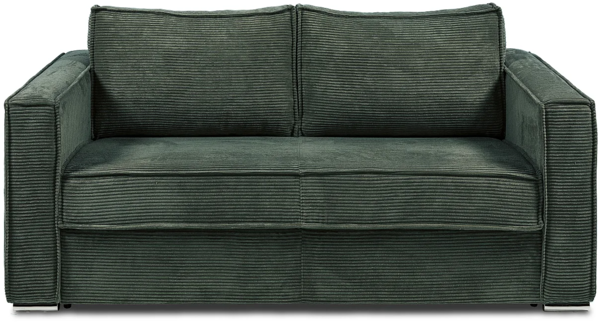 Vente-unique - Schlafsofa mit Matratze 3-Sitzer - Cord - Tannengrün - Liegefläche mit Lattenrost mit breiten Latten 140 cm - Matratze 18 cm - LORETO Bild 4