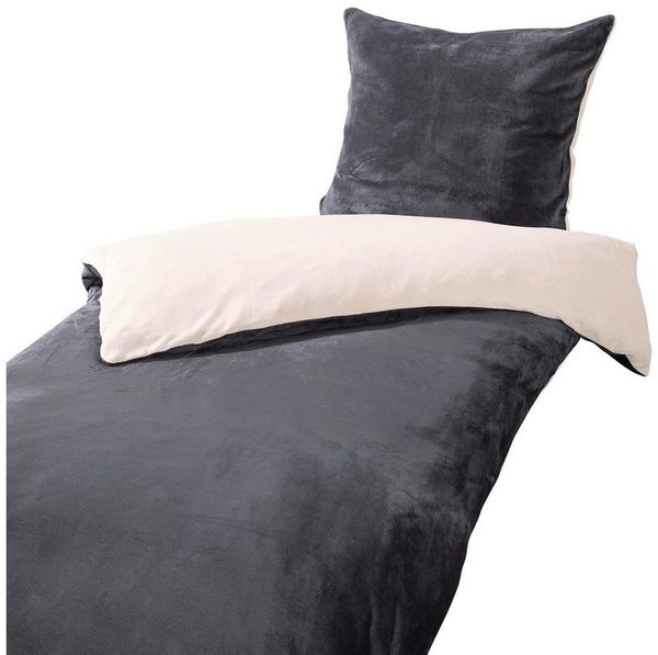 heimtexland Bettwäsche Super Soft Wende Bettwäsche Teddy Plüsch Bettbezug, Microfaser, 2 teilig, Cashmere Like I kuschelig weich I 135x200 mit Reißverschluss