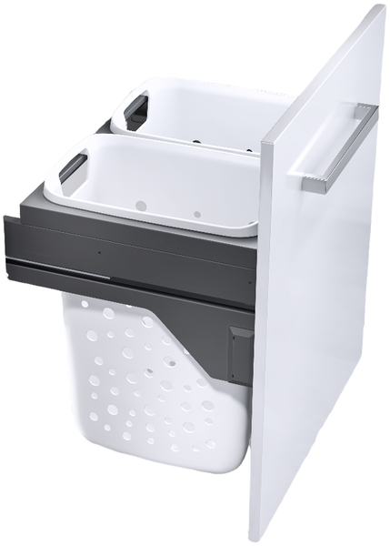 Hailo Wäschesammler 3270841 Laundry Carrier 60 Einbau Wäschekorb 66 L Dunkelgrau