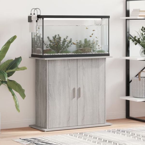 vidaXL Aquariumständer Grau Sonoma 81x36x73 cm Holzwerkstoff 833605