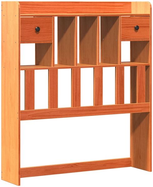 vidaXL Massivholzbett mit Regal ohne Matratze Wachsbraun 75x190 cm 3323976 Bild 6