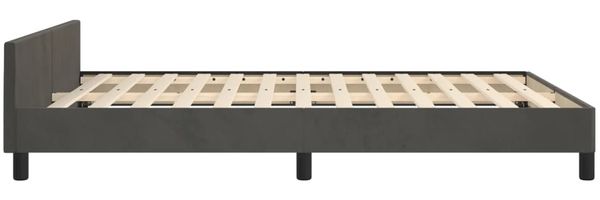 Bettgestell mit Kopfteil Samt Dunkelgrau 140x190 cm, Härtegrad: H2 [3125630] Bild 7