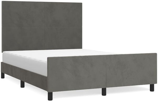 Bettgestell mit Kopfteil Samt Dunkelgrau 140x190 cm, Härtegrad: H2 [3125630] Bild 2