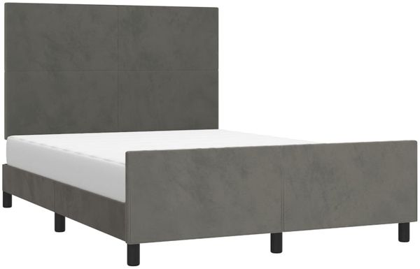 Bettgestell mit Kopfteil Samt Dunkelgrau 140x190 cm, Härtegrad: H2 [3125630] Bild 3