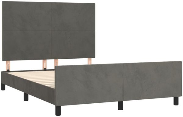 Bettgestell mit Kopfteil Samt Dunkelgrau 140x190 cm, Härtegrad: H2 [3125630] Bild 4