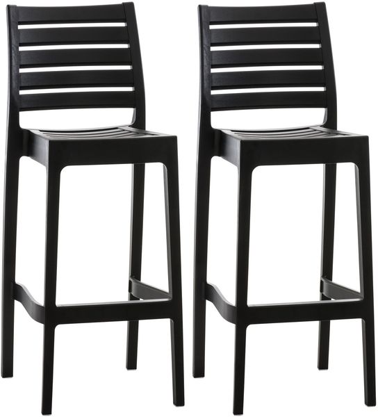 CLP 2er Set Barhocker Ares mit Fußstütze,schwarz