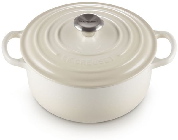 Le Creuset Signature Gusseisen-Bräter mit Deckel, Für alle Herdarten und Induktion geeignet, Rund, Meringue, 20,0 cm, 2.4 Bild 2