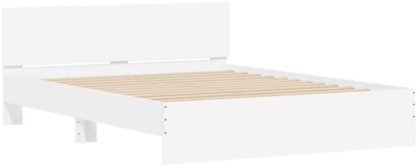 vidaXL Bettgestell mit Kopfteil Weiß 140x200 cm 3207483 Bild 4