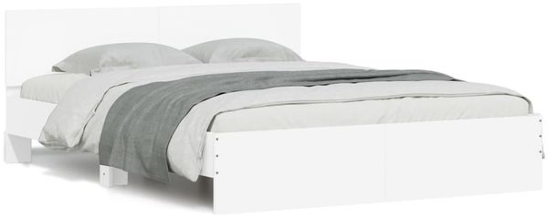 vidaXL Bettgestell mit Kopfteil Weiß 140x200 cm 3207483 Bild 2