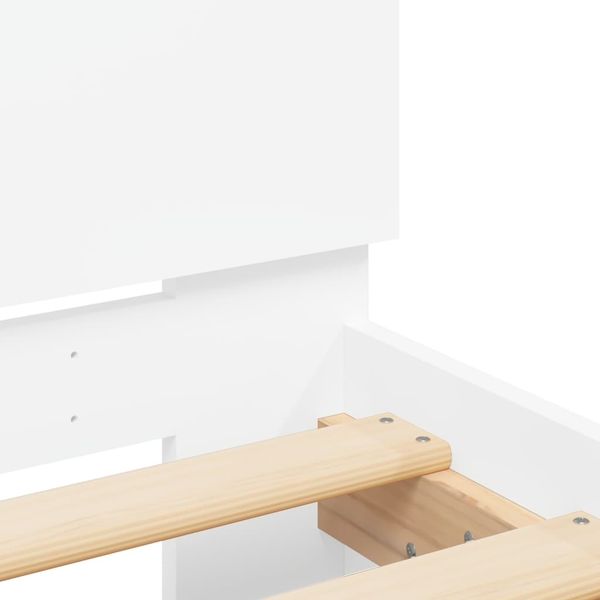 vidaXL Bettgestell mit Kopfteil Weiß 140x200 cm 3207483 Bild 8