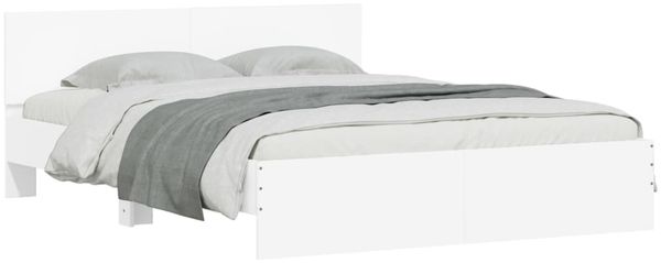 vidaXL Bettgestell mit Kopfteil Weiß 140x200 cm 3207483 Bild 3