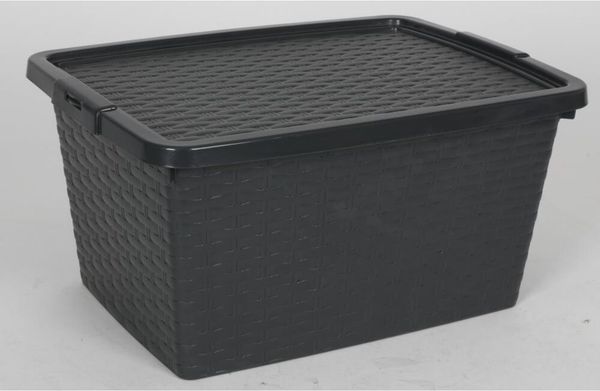 16x Box "INTRIGO" 20L 43x32x22cm Aufbewahrungskorb Lagerungskiste mit Deckel