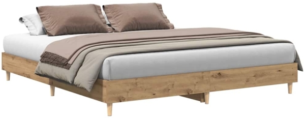 vidaXL Bettgestell ohne Matratze Artisan-Eiche 200x200cm Holzwerkstoff 3328707