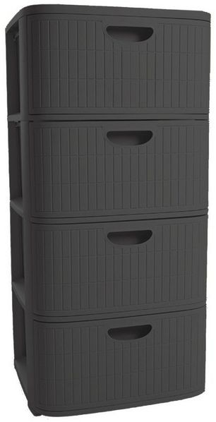 Kreher Rollcontainer 'Domus' mit 4 Schüben aus Kunststoff, rollbar (Farbe wählbar)