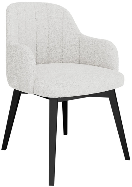 Esszimmerstuhl Kavise, Polsterstuhl, Buchenholz Beine (Schwarz, Baloo 2073)