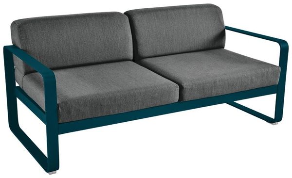 Bellevie Lounge-Sofa 2-Sitzer 21 Acapulcoblau A3 Graphitgrau