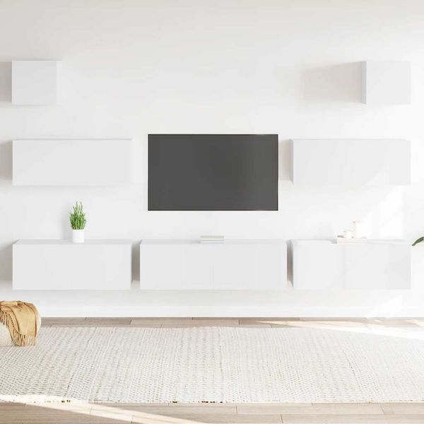 7-tlg. TV-Schrank-Set Weiß Holzwerkstoff [3114542]
