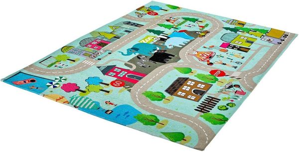Obsession Kinderteppich My Torino Kids 231, rechteckig, Höhe: 10 mm, Flachgewebe, Straßen-Spiel-Teppich, Kinderzimmer