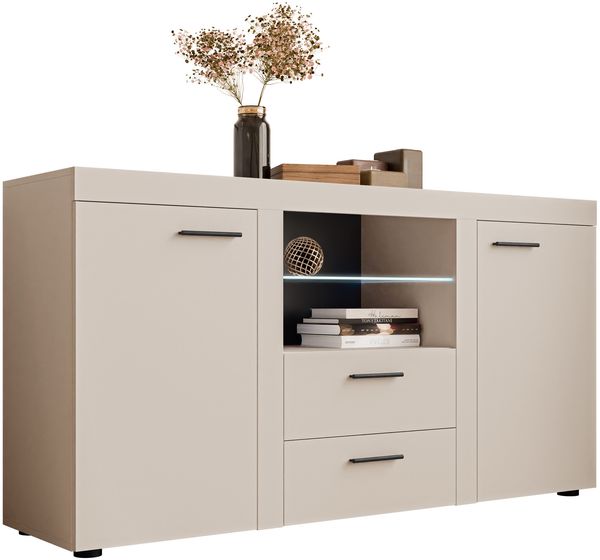Kommode Rango (Farbe: Sandbeige, mit LED Beleuchtung)